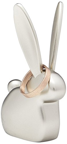 Anigram Bunny Ring Holder Nickel, 3½ x 1¾ x 1” (8.9 x 4.4 x 2.5 cm)