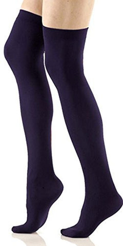 Foot Traffic Thigh Highs  (Navy / One Size)