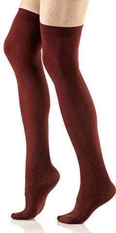 Foot Traffic Thigh Highs  (Burgundy / One Size)