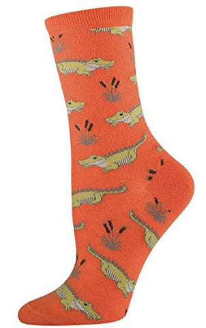 Women's Alligator Socks, Orange
