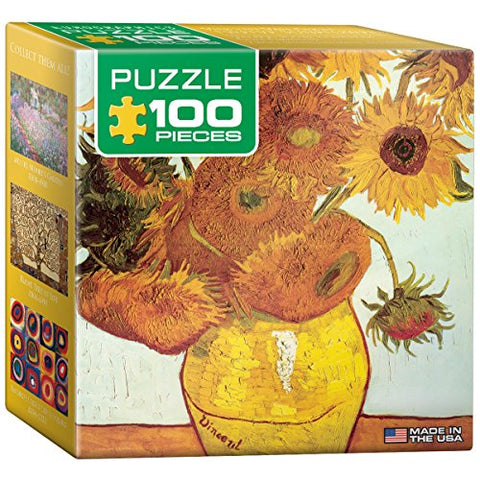 Twelve Sunflowers, Vincent Van Gogh 100 pc 4x4 inches Box, Puzzle