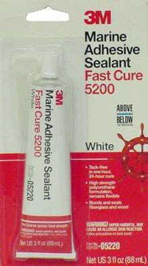 Marine Adhesive Sealant Fast Cure 5200 White 3 oz