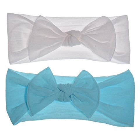 Baby Bling Knot, White and Aqua