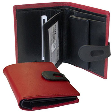 French Wallet  With Cut-out Tab Closure,
Red/Black