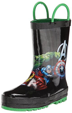 Avengers Force Rain Boot - Black, Size 11 M US Little Kid