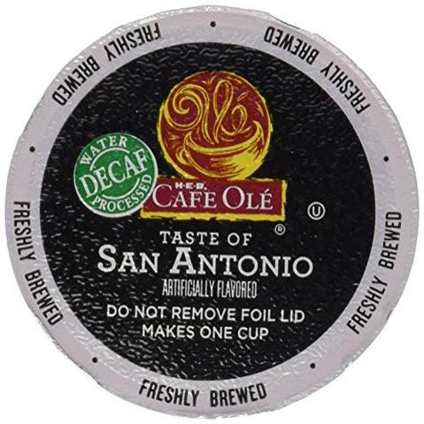 Cafe Ole Taste of San Antonio Medium Roast Decaf 12 Count.