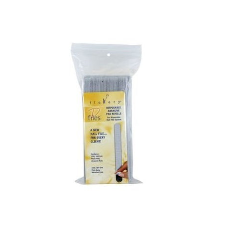 Flowery Nail File Disposable Pad Refills, 100 grit, 100 Pack