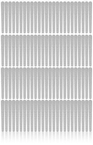 Flowery Disposable Nail File Tapered Wood Core, 100/180 Grit, Silver, 100 Pack