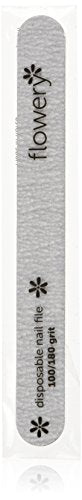 Flowery Disposable Nail File Cushion Core, 100/180 Grit, Silver, 100 Pack