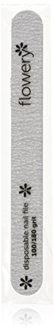 Flowery Disposable Nail File Cushion Core, 100/180 Grit, Silver, 100 Pack