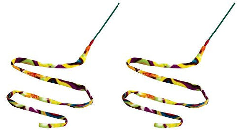 Cat Dancer-Cat Charmer Wand,Teaser-Cat & Kitten Toy! Color:Rainbow Size:Pack of 2