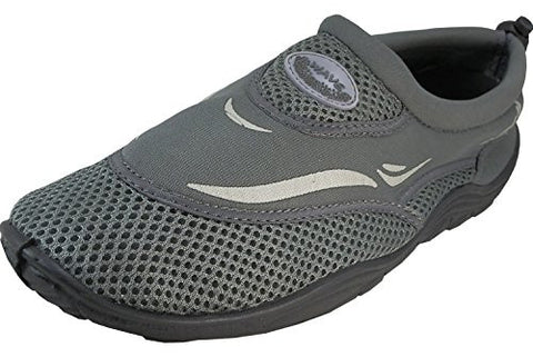 Men's Wave Water Shoes Pool Beach Aqua Socks, Yoga , Exercise, Grey S1182M, 10 D(M) US