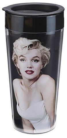 Marilyn Monroe 16 oz. Plastic Travel Mug, 3.5"x3.25"x7"