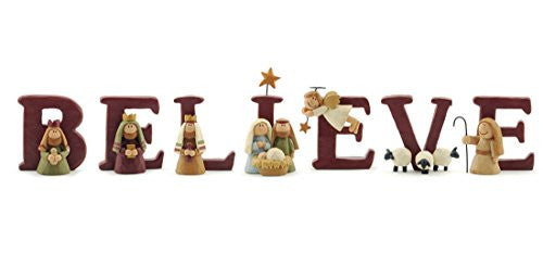 Set of 7 'B-E-L-I-E-V-E' Nativity