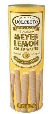 Meyer Lemon Rolled Wafers in Tin, 3 oz
