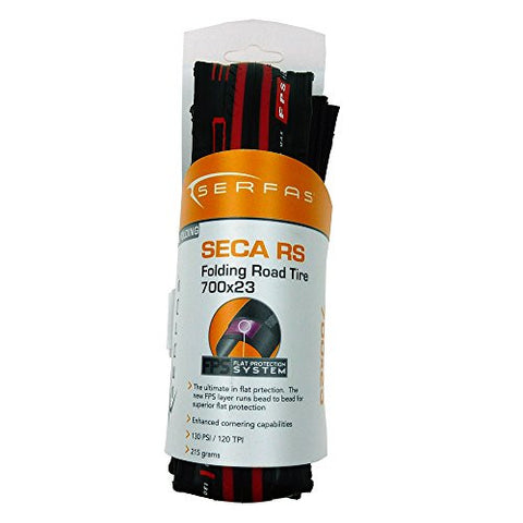 SERFAS SECA TIRE W/FPS - 700 X 23 RED FOLDING