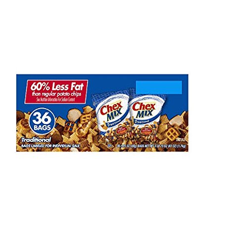 Chex Mix Traditional Snack Bags 36 Count 1.75 Oz