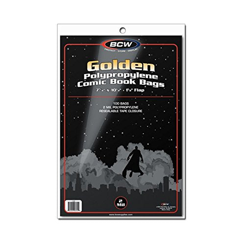 Golden Comic Bags - 7 5/8 X 10 1/2 - 100 Bags per Pack