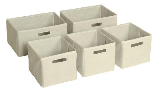 Tan Storage Bins - Set of 5