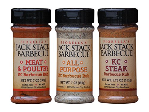 Jack Stack Meat & Poultry Rub, 7 oz., 
Jack Stack Steak Rub, 5.75 oz. and
Jack Stack All Purpose Rub, 7 oz.