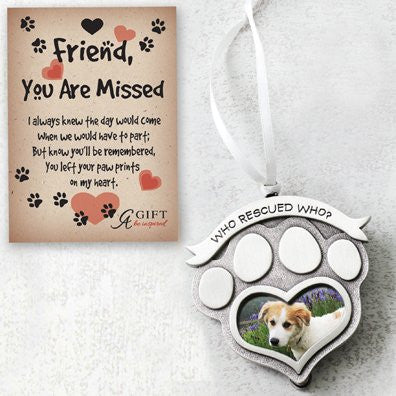 Who rescued who? photo ornament Gift-boxed with card