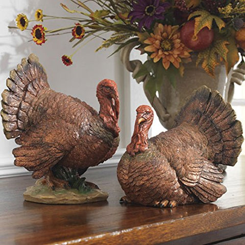10" Turkey, Set of 2-Bronze/Red