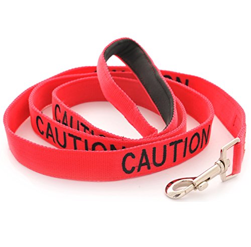 Friendly Dog Collars- Caution Standard Length 4ft Lead