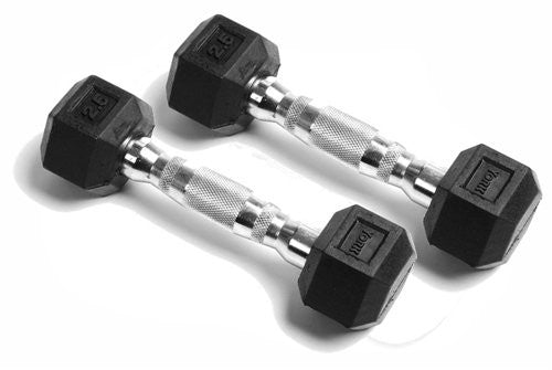 2.5 lbs Rubber Hex with Chrome Ergo Handle