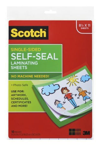 Single Sided Laminating Sheets, Letter Size 9 in x 12 in 10/pk