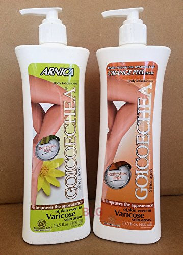 Goicochea Lotion Arnica (Lime Green) 13.5 oz. and Goicochea Lotion Smoothing (Orange) 13.5 oz.