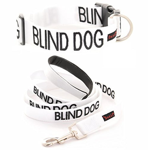Friendly Dog Collars- Blind Dog Long Length 6ft Lead and 
Friendly Dog Collars- Blind Dog Medium-Large Snap Collar