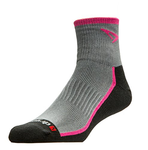 Trail Run 1/4 Crew/Turndown - October Pink/Black/Gray, L