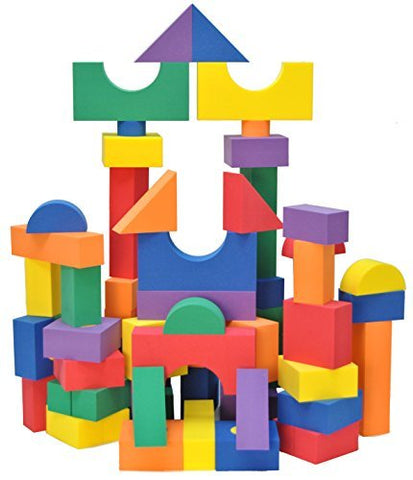 100-PIECE SET PREMIUM WONDER BLOCKS, 6 assorted colors (Red, Orange, Yellow, Green, Blue and Purple)