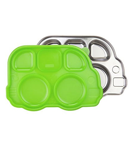 Innobaby Din Din Smart Stainless Divided Platter with Sectional Lid, Green