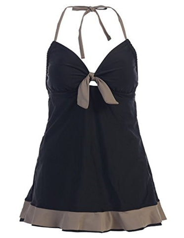 Bandeau SwimDress 1pc, Black, X-Large