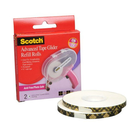 Advanced Tape Glider Refill Rolls, Acid Free 1/4 in x 36 yd - 2 rolls/box