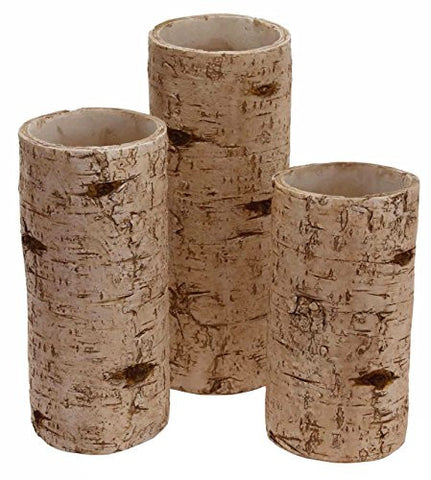 Birch 3-Piece Hand-Painted Resin Pillar Set