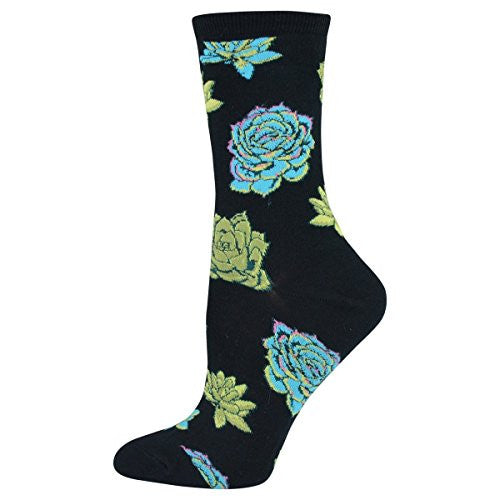 Women's Socks Succulents, Black