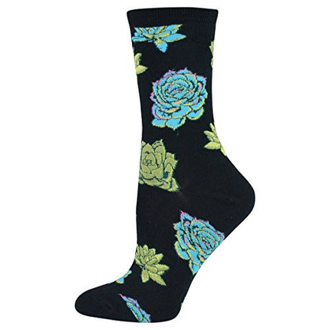 Women's Socks Succulents, Black