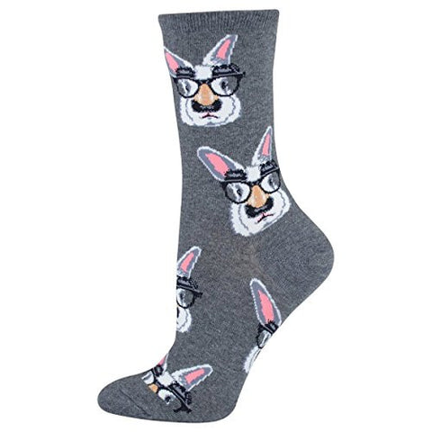 Women's Bunnies In Disguise Socks, Charcoal Heather