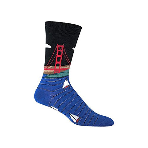 Men's Crew Socks Golden Gate Bridge, Black