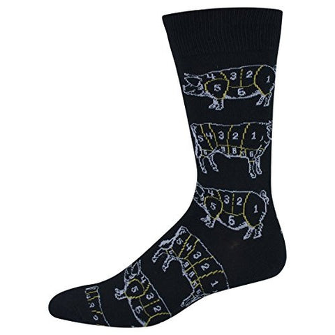 Men's Socks Meat Lover Crew, Black