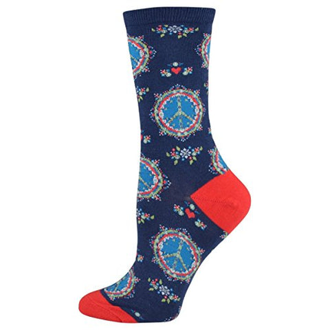 Women's Peace n Luv Socks, Navy