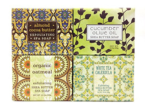 10.5 oz Soap Block, Almond Cocoa Butter
10.5 oz Soap Block, Cucumber Olive Oil
10.5 oz Soap Block, Organic Oatmeal
10.5 oz Soap Block, White Tea Calendula
