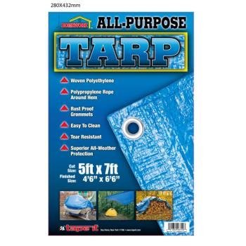 Polyethelene Blue - Tarps  - 5 ft x 7 ft - 75 gsm