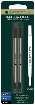Monteverde USA Ballpoint Refill Fits Parker Ballpoint Pens, Extra Fine Point, P11, Blue