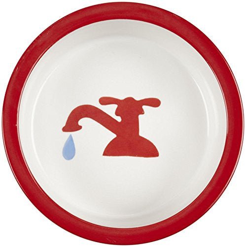 Melia Tomato Red Tap Ceramic Dog Bowl - Medium