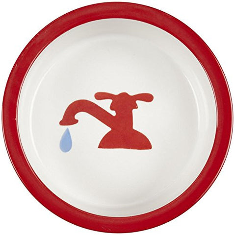 Tomato Red Tap Ceramic Dog Bowl, Small