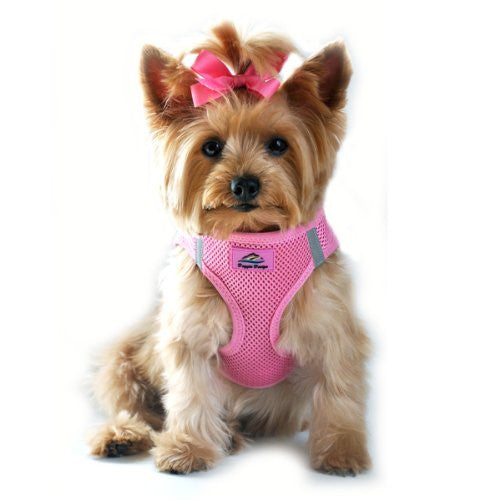 CHOKE FREE REFLECTIVE STEP IN ULTRA HARNESS &#x2605; PINK &#x2605; ALL SIZES &#x2605; AMERICAN RIVER (XXS)