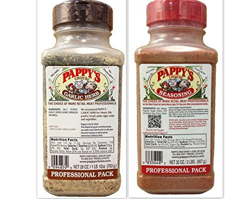 Pappy's Choice Garlic Herb 28oz and Pappy's Choice Seasoning 32oz